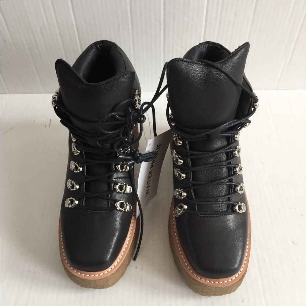 Jeffrey Campbell Viajar-2 Black Leather Boots 6.5